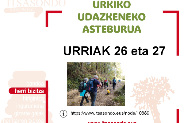 URKIKO UDAZKENEKO ASTEBURUA 